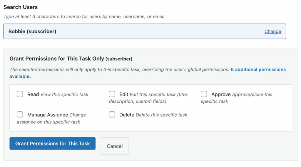 permission override interface
